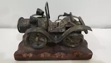 Vintage Scrap Metal Antique Car Sculpture Unique Garage Folk Art Figurine