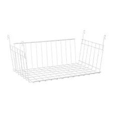 ClosetMaid Hanging Basket for Wire Shelving Closet Organizer, White (Used)