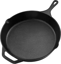 Pre-Seasoned 12.5 Inch Cast Iron Skillet Multipurpose Use by Utopia Kitchen