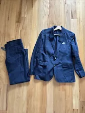 J Crew Ludlow Suit Navy Linen/Cotton 40R - 32/32