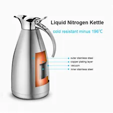 2L Liquid Nitrogen Kettle for Dragon Breath Ice Cream Balls Nitrogen Smoke