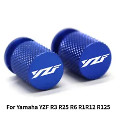 Motorcycle Wheel Tire Valve Cap Cover For Yamaha YZF R3 R25 R6 R1 R125 Blue (For: 2015 Yamaha Bolt)