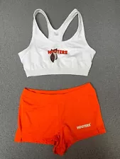 Official Hooters Uniform Women's S / M sports bra Top & Orange Shorts