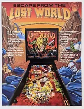 Escape From The Lost World Bally Midway Pinball Machine Flyer Original 1988