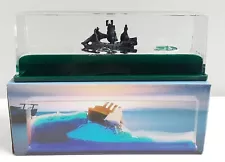 New, Black Pearl Pirate Ship Model in a Bottle in Fluid Drift Bottle