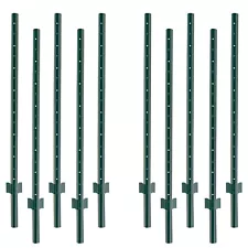 Fence Post 4.8 FT Height Sturdy Duty Metal Fence Post for Fencing 10 pack