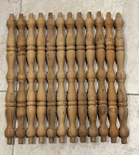 12 Wooden Chair Spindles Turned Hardwood 16 1/2"