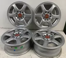 Raceline 14 x5.5” set of 4 wheels rims 5 lug Universal 5x100 or 5x114.3 w caps