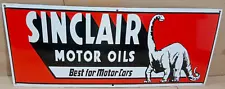 Sinclair Motor Oils Porcelain Enamel Metal Sign 36 x 15 Inches 1 sides