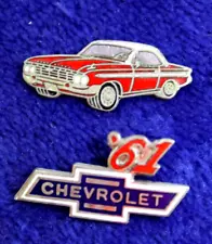 61 Chevy Bowtie 61 Chevy Impala Hat Lapel Pin Accessory Pair Lot of 2