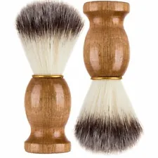 2pack For Men Brush Beard Tool Pure Badger Hair Shaving Barber Wood Handle