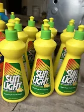 Vintage Sun Light Dishwashing Liquid Dish Soap Full 22 FL. OZ New Old Stock