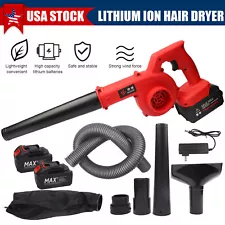 Portable Cordless Leaf Blower Compact Handheld Vacuum Dust Cleaner + 2pc Battery