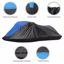 Jet Ski Cover for Yamaha Waverunner VX 3-seater 2004-2009 PWC JetSki Black-Blue