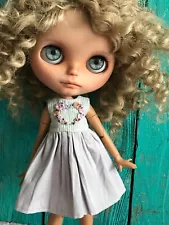 Embroidered dress for Blythe dolls OOAK