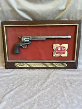 VTG Blitz Weinhard Plastic Beer Sign Framed Pistol Buntline Special 45 11x117”