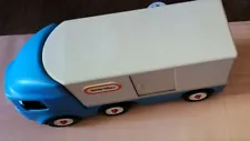 Little Tikes 23" Semi Truck Ride On Blue Gray Tractor Trailer "Big Rig Vintage
