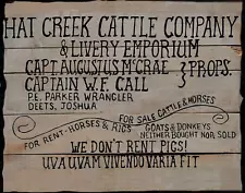 Metal Poster Plaque Lonesome Dove Metal Tin Signs Hat Creek Cattle Company We Do