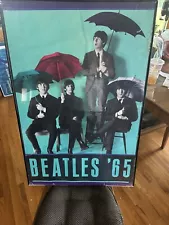 Original VTG 1980s The Beatles ‘65 Poster Umbrella 1987 Music Memorabilia DWK