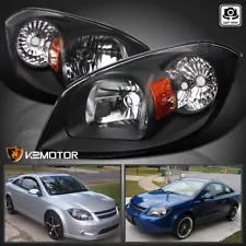 Fits 2005-2010 Chevy Cobalt 07-09 Pontiac G5 05-06 Pursuit Black Headlights Lamp