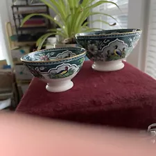 LOVELY PR. PARRY VIELLE, PORCELAIN PEDESTAL CONDIMENT BOWLS W/ PHEASANT/QUAIL?