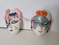 Lot Of 2 Masks Wall Decor Ceramic Masquerade Theater