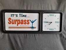 Vintage Rare Surpass Zeneca Herbicide Working 36x14 Battery Clock