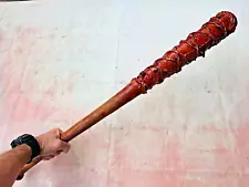 BLOODY BASEBALL BAT with BARBED WIRE NEGAN PU MOVIE PROP WALKING LUCILLE