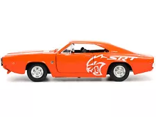 1968 Dodge Charger R/T SRT Orange with White Stripes and Graphics "Bigtime Muscl