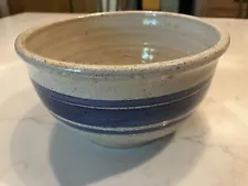 Vintage Pottery Blue Band Serving Mixing Bowl Solid Blue 7.5 x 4.5"