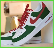 Custom Air Force 1 Red Green Special /NEW Air Force Custom Sneaker NEW IN BOX