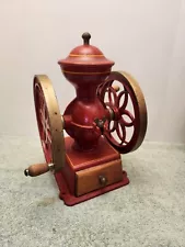 Boyd's Coffee Red Wagon Red Wheels Grinder Portland OR Coffee Grinder EXCELLENT!