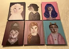 Lot (6) Pets Rock Twerk Graphic Wrapped Cat Canvas Wall Art 16" L x 12" Fancy