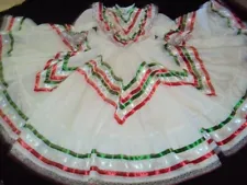Mexican Folkloric Jalisco Style Dance Ballet 1 Pcs Dress Jr.Size