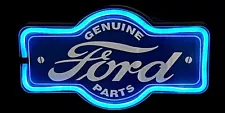 Ford Genuine Parts LED Neon Sign 17" Retro Wall Deco Garage Bar Man Cave