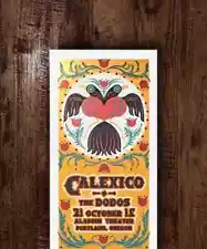 New ListingCalexico The Dodos 10/21 2012 Aladdin Portland Oregon Ed Poster