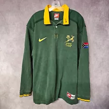 Vintage 90s Nike SA Rugby Springbok Union VS Aus 1998 Green LS Jersey Mens 3XL