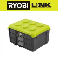 LINK 3-Drawer Modular Tool Box, RYOBI Green