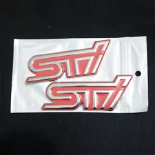 2x Pink Silver STI Chrome Metal Sticker Decal Emblem Badge Hatchback 3D Tailgate (For: Lamborghini Aventador)