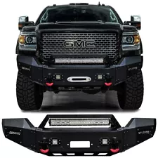 Vijay For 2015-2019 GMC Sierra 2500/3500 Front Bumper Black with 5xLED Lights