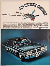 1966 Print Ad Dodge Coronet 500 SE Four Door Sedans Pretty Lady Behind Wheel