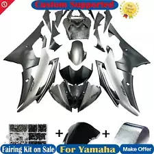 Fairing Injection Plastic Body Kit Fit For YAMAHA YZF-R6 2008-2016 Grey Black (For: 2012 Yamaha YZF R6)