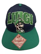 Luigi Snapback Hat Cap Blue And Green Hat Super Mario Tag Embroidered