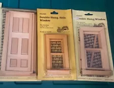 1:12 Houseworks Miniature Hung Windows , Door Lot Of 3