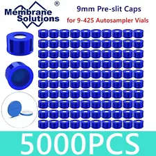 5000pcs Pre-Slit PTFE/White Silicone Septa 9-425 Screw Caps for 2ml Sample Vial