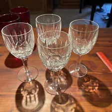 Set of 4 Waterford Crystal Lismore 7" Balloon Wine Glasses - Free Shipping