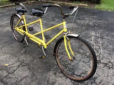 Vintage Schwinn Twin Tandem Bike - Original Yellow Paint - Good