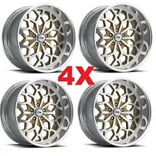 19 PRO FORGED BILLET WHEELS RIMS SNOWFLAKE SNOW FLAKE GOLD POLISHED