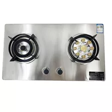 Stainless Steel Gas Cooker Gas Cooktops Built-In Left 4.5KW+ 5.2KW Right