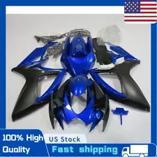 Fairing Injection Plastic Kit Blue Black Fit For Suzuki GSXR600/750 2006-2007 (For: 2006 Suzuki)